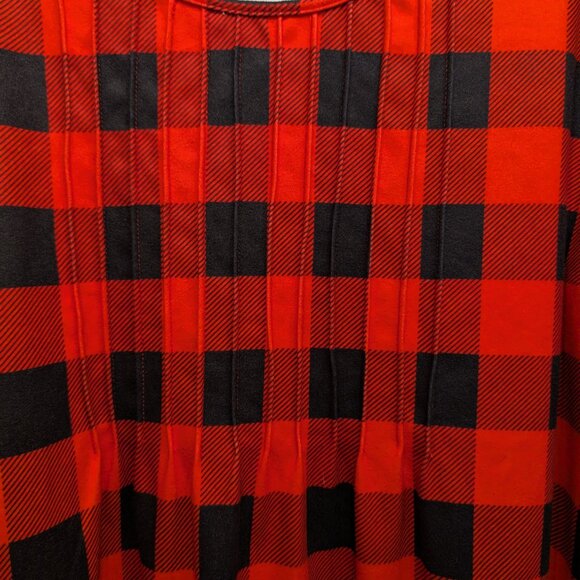 Ofeefan Red/BLack Plaid Long Sleeve Pull Over Size 3XL - Picture 4 of 6